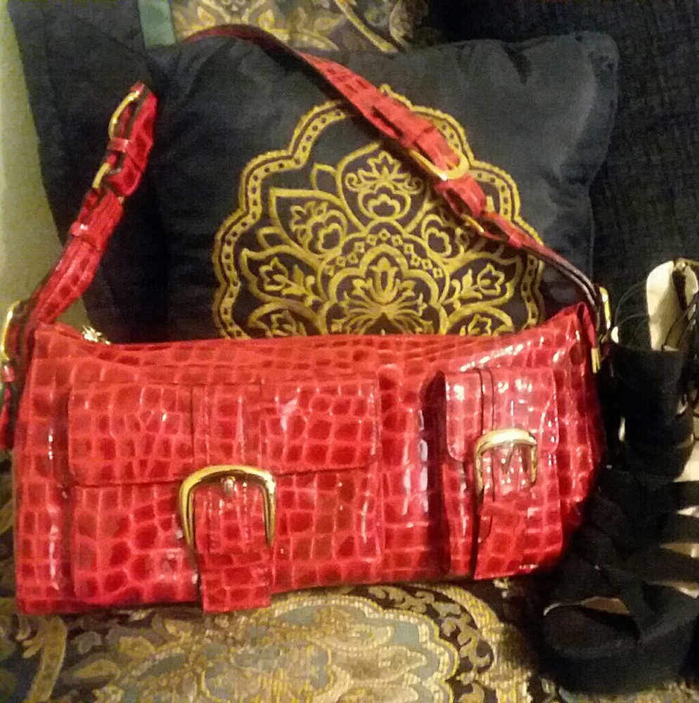 "The Find"   red alligator bag